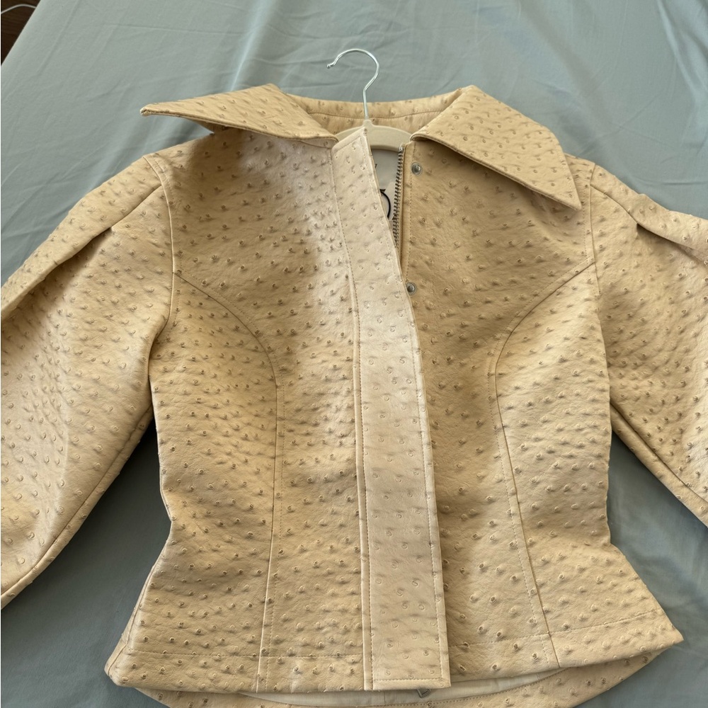 Yellow the label leather Jacket